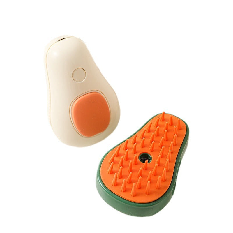 SteamyCat™ Avocado Steam Brush – Self-Cleaning Pet Grooming Comb for Cats & Dogs