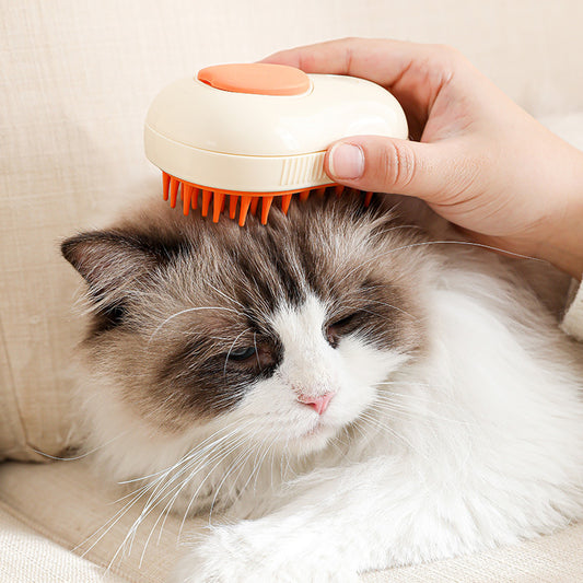 SteamyCat™ Avocado Steam Brush – Self-Cleaning Pet Grooming Comb for Cats & Dogs