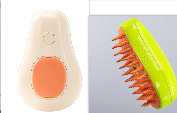 SteamyCat™ Avocado Steam Brush – Self-Cleaning Pet Grooming Comb for Cats & Dogs